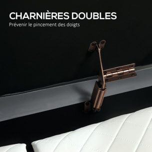 Banquette coffre 2 en 1 design ovale dim. 108x44x43cm velours gris