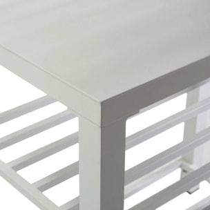 Mobiletto Vacchetti in alluminio bianco cm90x56h141