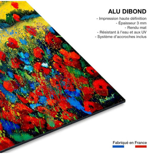 Tableau fleurs champ de coquelicot en provence Tableau alu Dibond