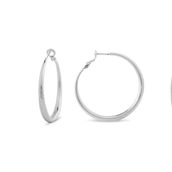 Pendientes de 41mm de diámetro acabados en rodio