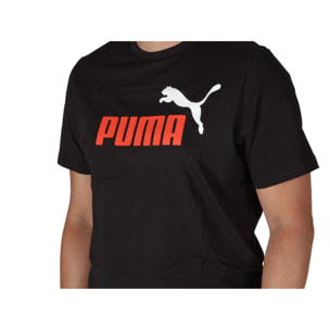 T-Shirt Puma Ess+ Col Logo Tee Nero