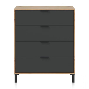 Cómoda Luke Gris Antracita - Roble Nodi