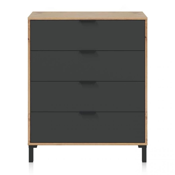 Cómoda Luke Gris Antracita - Roble Nodi