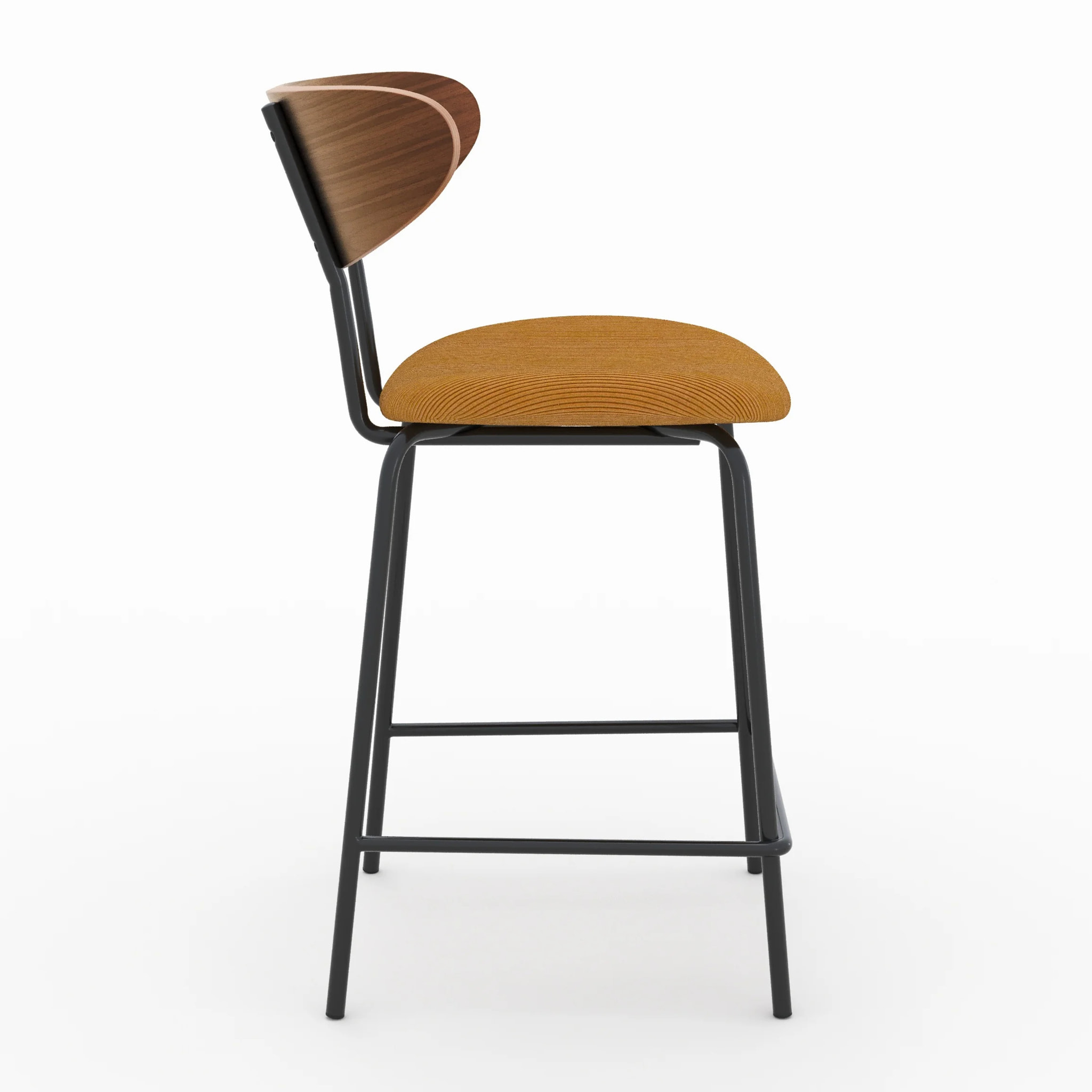 Lot de 2 chaises pour îlot central en velours côtelé jaune 64.5 cm - Jade