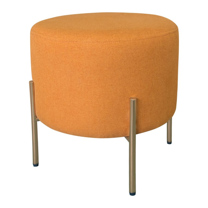 Pouff design tondo gambe placcato oro - Kate