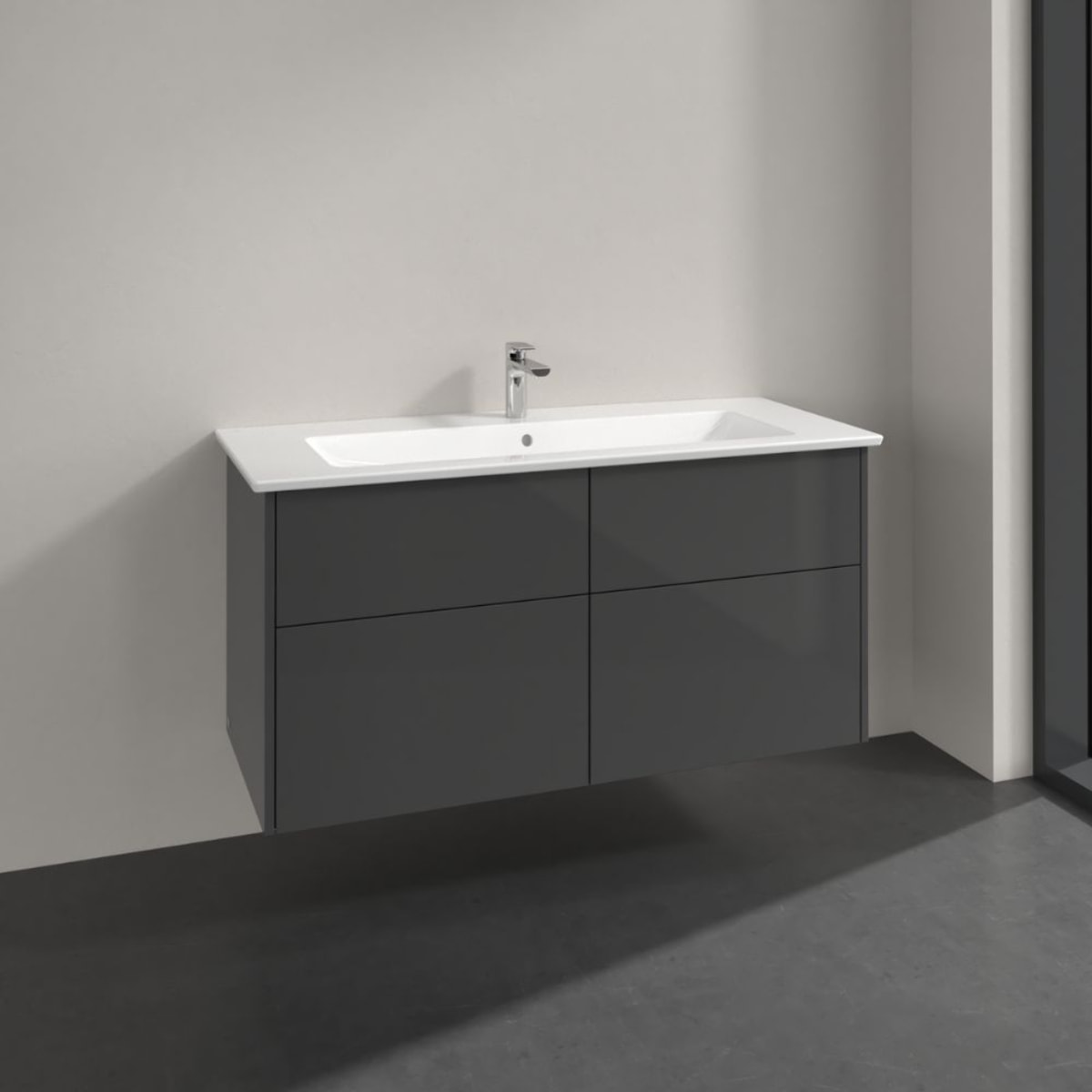 Set meuble avec vasque Finero Villeroy & Boch 120cm Gris brillant