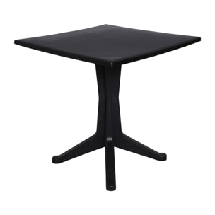Tavolo da esterno Agostini, Ripiano quadrato fisso, Tavolino da giardino multiuso, 100% Made in Italy, 70x70h72 cm, Antracite