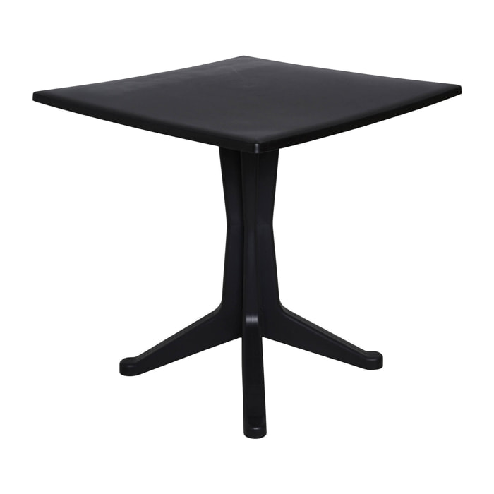 Tavolo da esterno Agostini, Ripiano quadrato fisso, Tavolino da giardino multiuso, 100% Made in Italy, 70x70h72 cm, Antracite