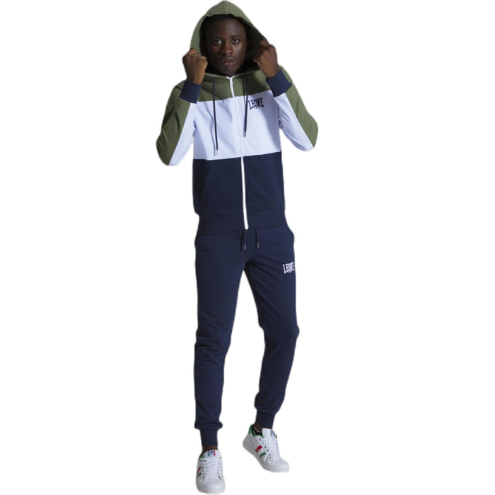 Tuta stripes da uomo composta da Felpe con cappuccio zip e pantalone in Felpe Jumpsuits Set