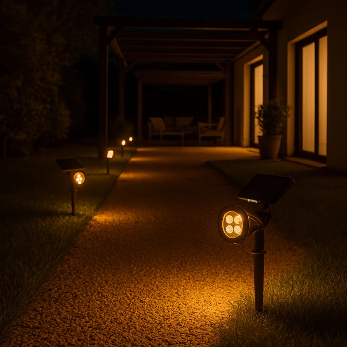 4 Spots solaires projecteurs SPIKY Blanc chaud 100LM