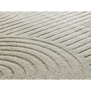 VERONA Alfombra geométrica con relieve en color crema, varias medidas disponibles.