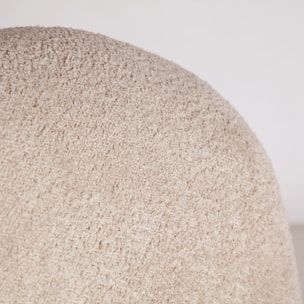 Sillón de algodón bouclé en color blanco