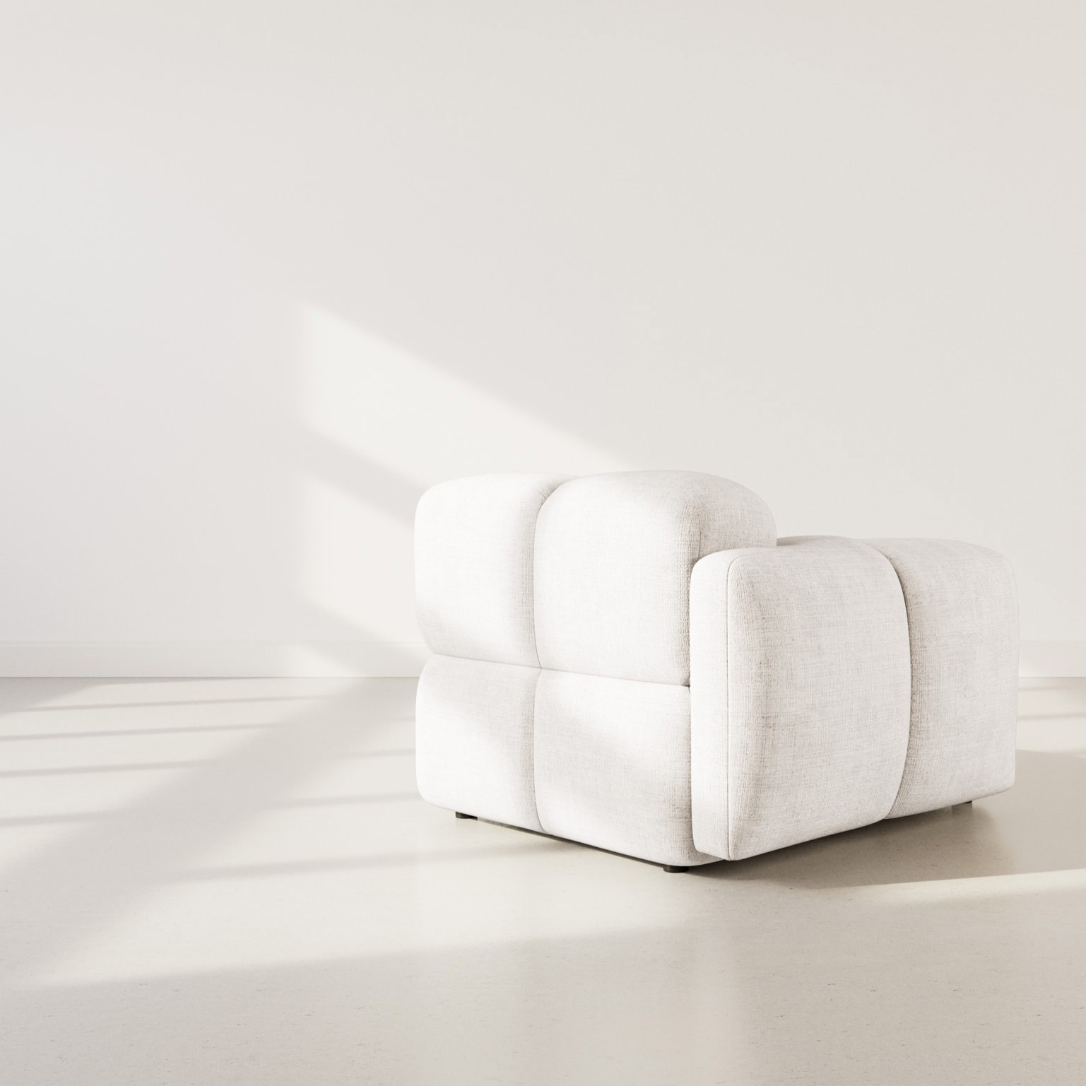 Grace - module d'assise gauche en velours texturé - Beige