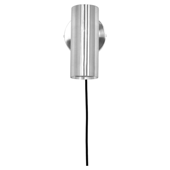 Applique Paris orientabile in acciaio spazzolato argento con GU10