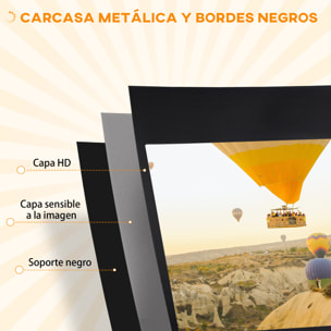 Pantalla de Proyector Manual con Soporte 100 Pulgadas Pantalla de Proyección Portátil Formato 16:9 con Altura Ajustable para Interior y Exterior Cine en Casa Patio 221x124 cm Negro