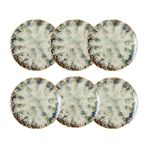 Lot de 6 assiettes plates abstraites en porcelaine 27cm MAKA