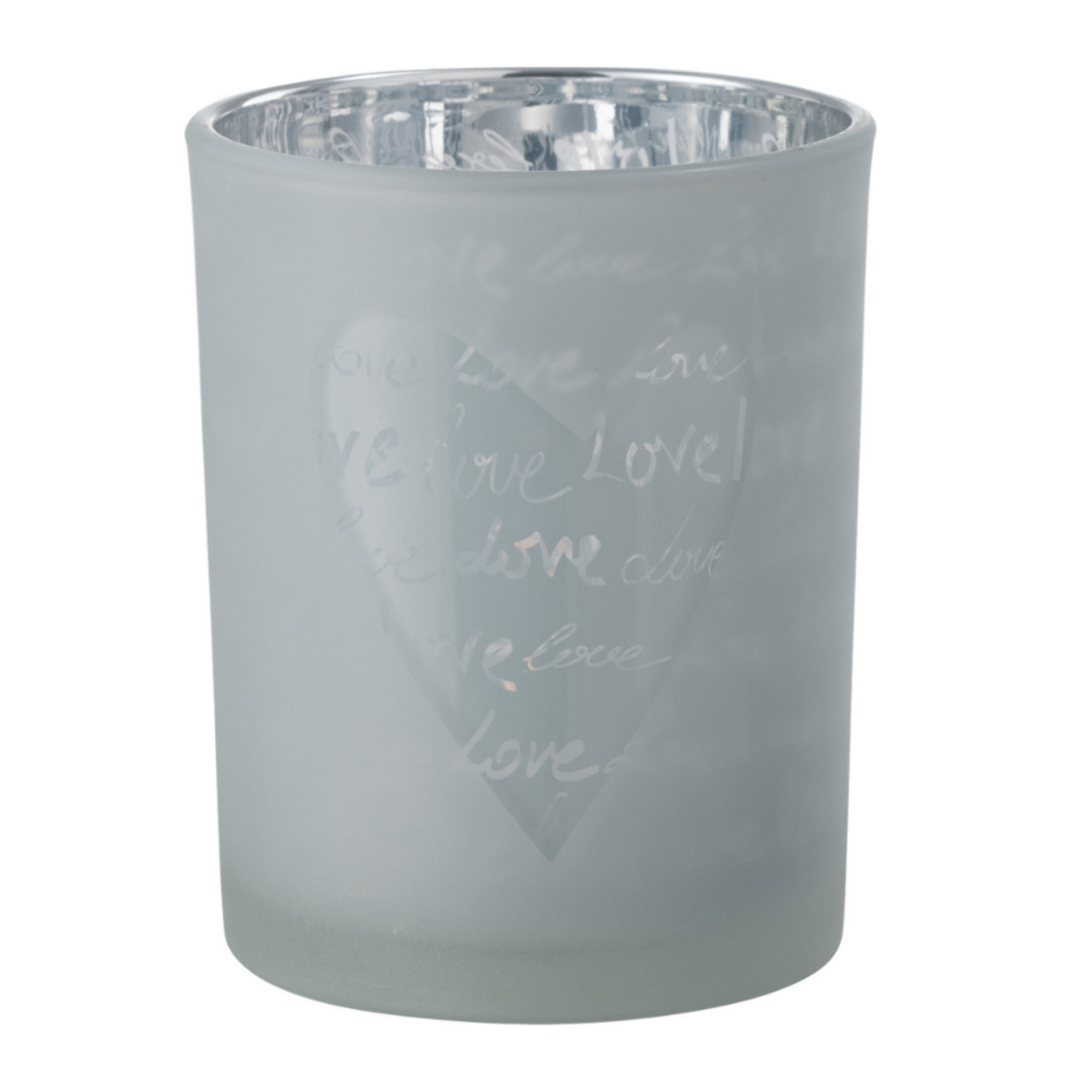 J-Line photophore Love - verre - blanc - medium