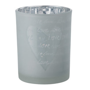 J-Line photophore Love - verre - blanc - medium