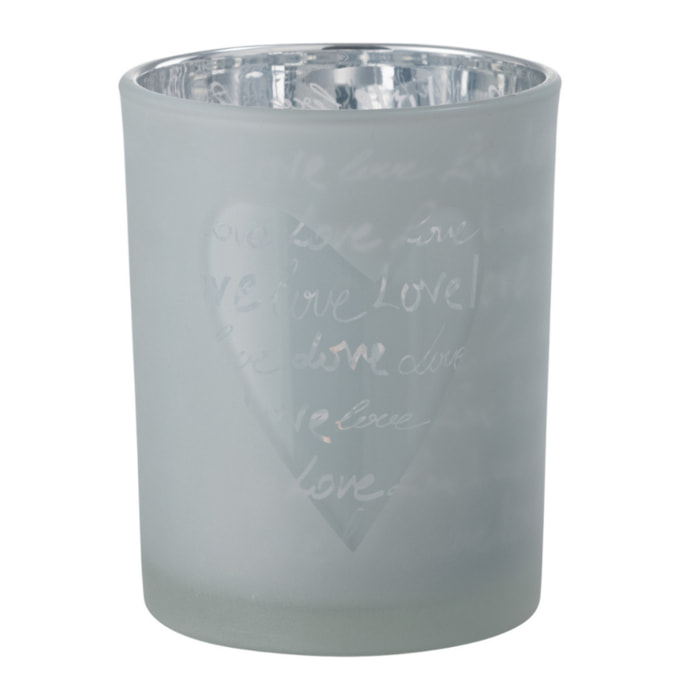 J-Line photophore Love - verre - blanc - medium