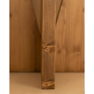 Table de chevet en bois massif en ton chêne foncé de 40x40cm Hauteur: 40 Longueur: 40 Largeur: 40