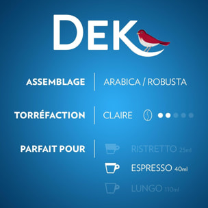 Café Decaf x10.  Capsules compatibles Nespresso en aluminium