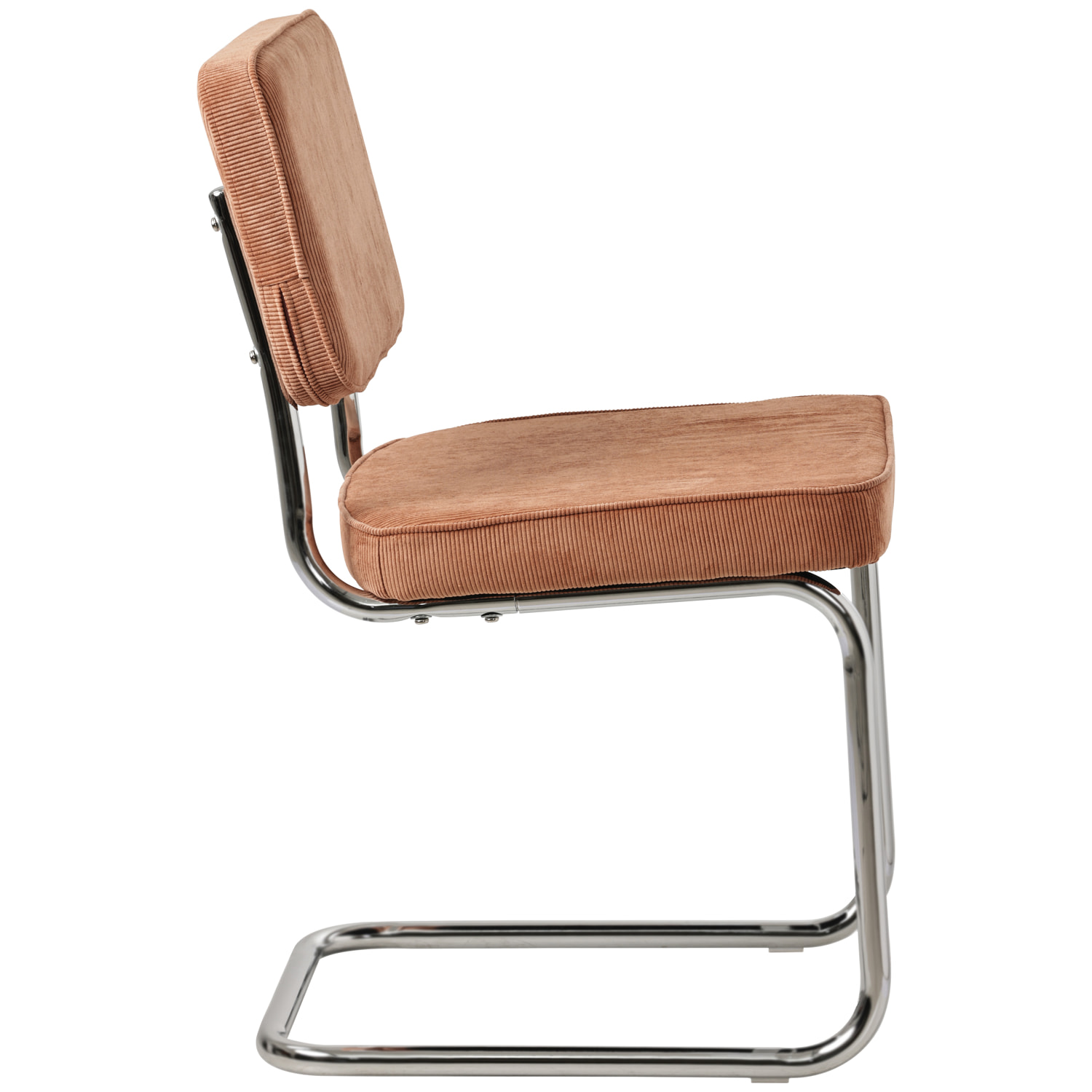Lot de 2 chaises cantilever en velours côtelé terracotta MARIA