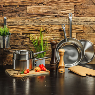 Casserole professionnelle acier inoxydable 24cm - tous feux  PROFESSIONNEL