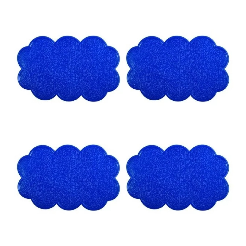 Lot de 4 Tapis antiderapants de douche ou baignoire PVC NUAGES 14,5x9cm Bleu Marine MSV