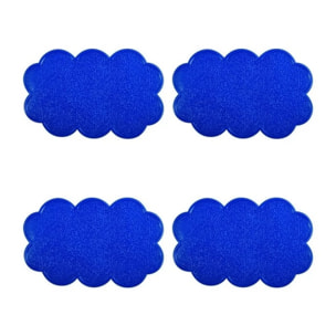 Lot de 4 Tapis antiderapants de douche ou baignoire PVC NUAGES 14,5x9cm Bleu Marine MSV