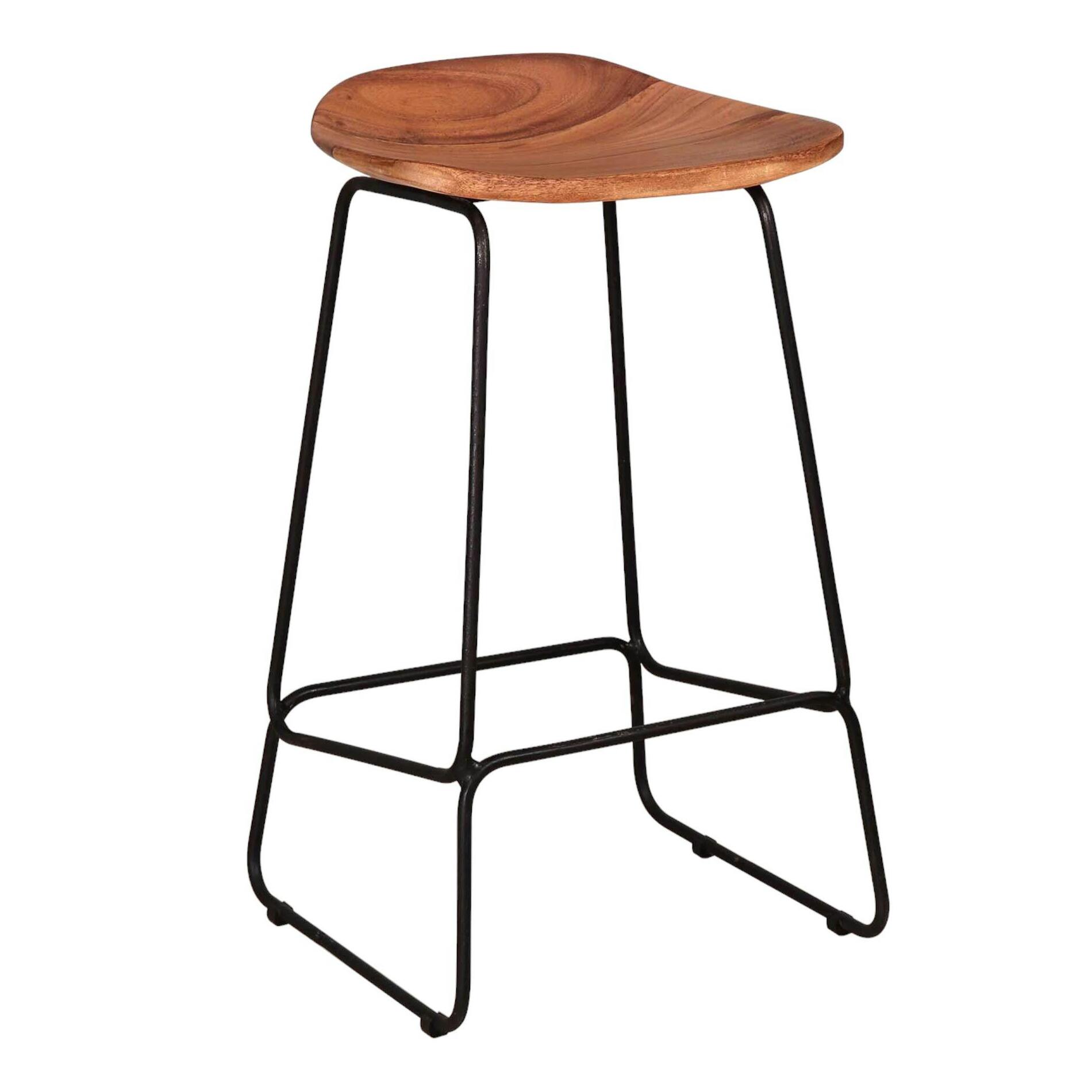 Tabouret de bar bois massif d'acacia MELBOURNE