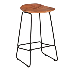 Tabouret de bar bois massif d'acacia MELBOURNE