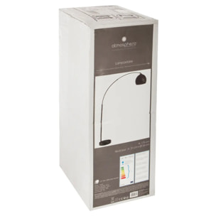 Lampadaire arc "Hyto" marbre et métal noir H177cm