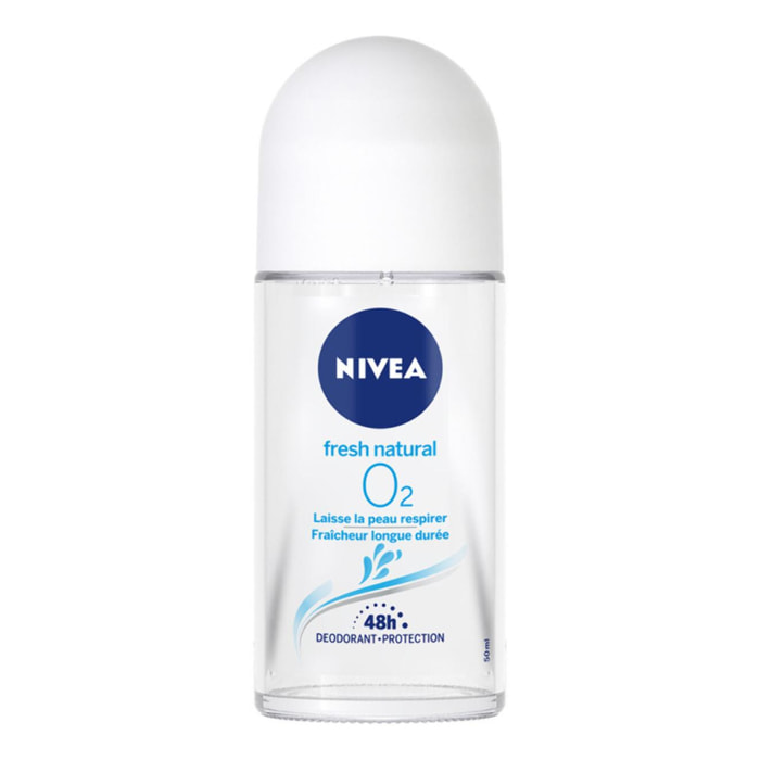 Pack de 3 - NIVEA - Déodorant Bille Femme Protection Longue Durée Fresh Natural O2 50ml