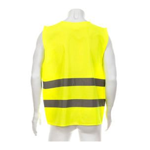 Gilet riflettente Kross XL di classe 2 con alta visibilità. Omologato CE ISO 20471, con chiusure in velcro.