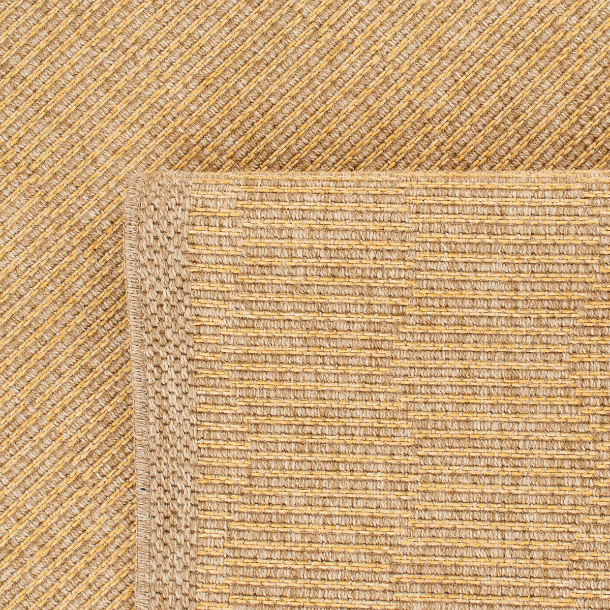Tapis naturel motif jaune