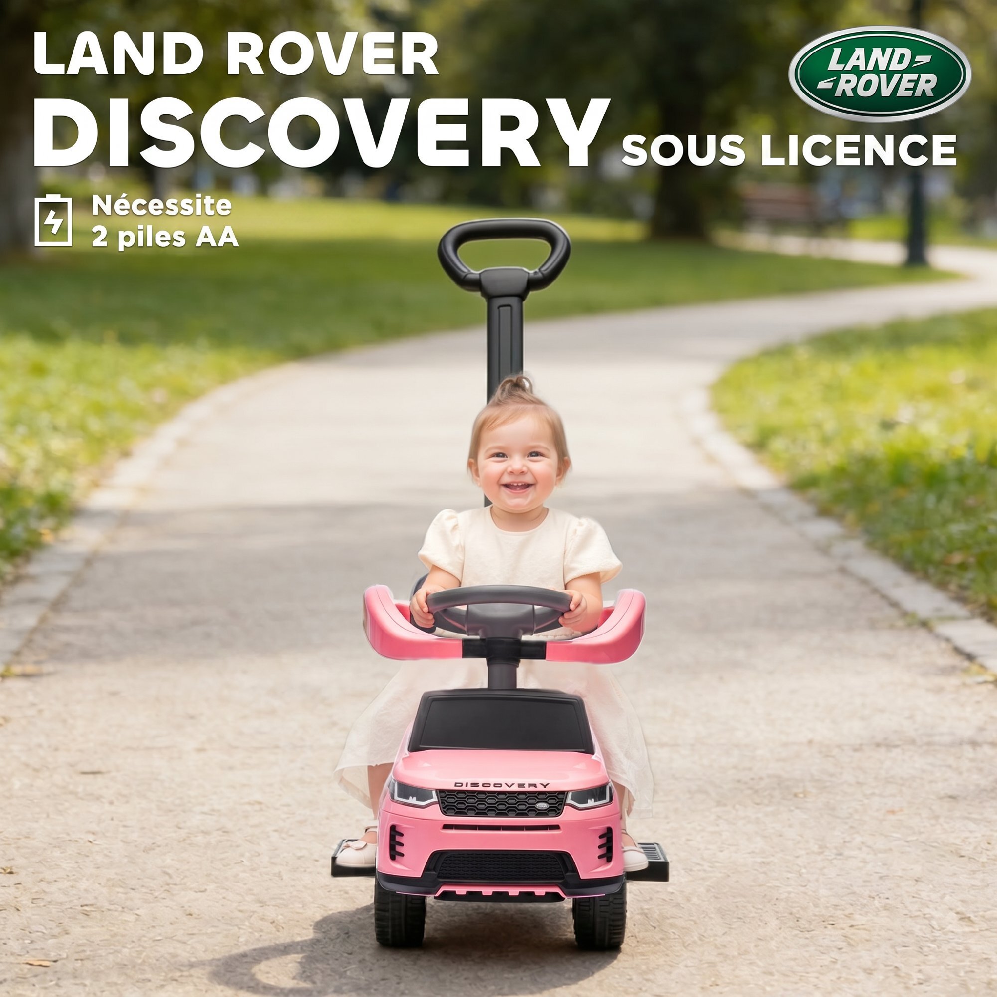 Porteur enfant voiture évolutif 2 en 1 licence Land Rover Discovery Sport effets sonores