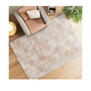 KEOPS Alfombra geométrica con relieve beige/caldera, varias medidas disponibles.