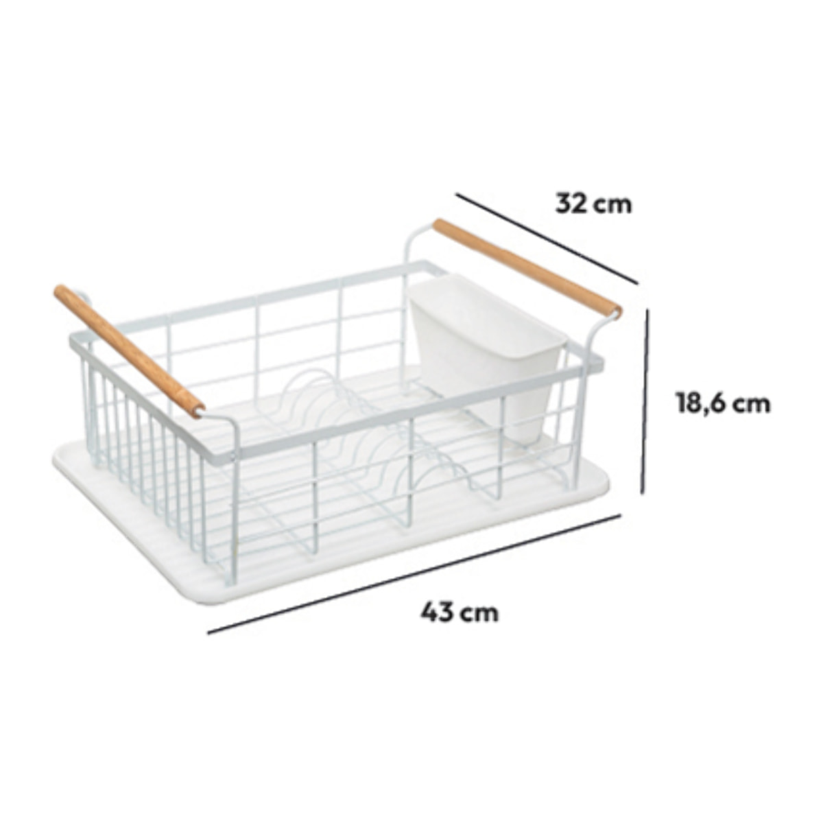 Égouttoir métal avec plateau Blanc Modern Color