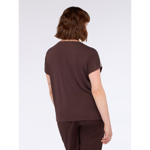 Fiorella Rubino - T-shirt bimaterica con paillettes - Bordeaux