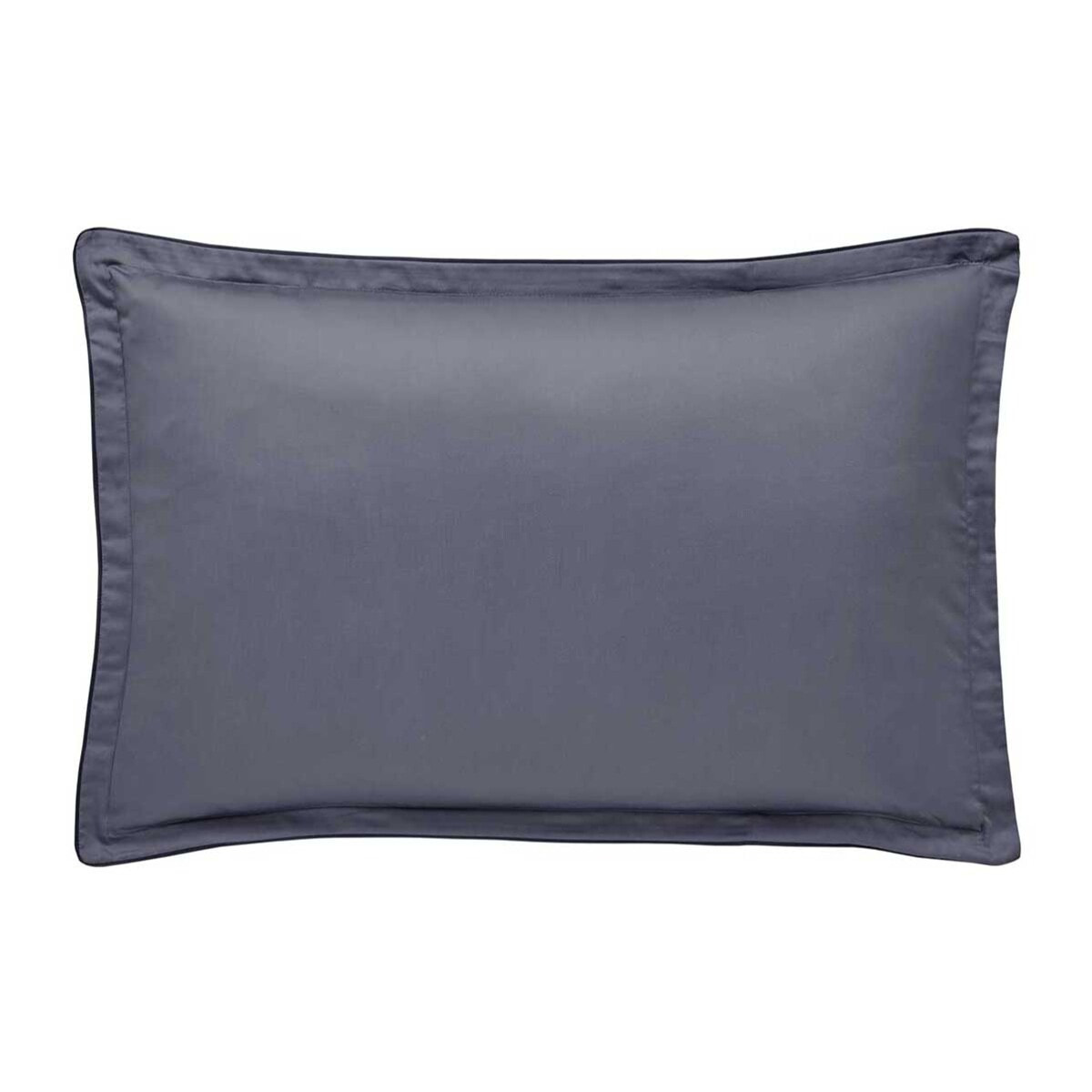 Taie d'oreiller imprimée en satin de coton bio, SHALIMAR, Bleu Marine