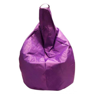 Pouf a sacco elegante, colore viola, Misure 80 x 120 x 80 cm