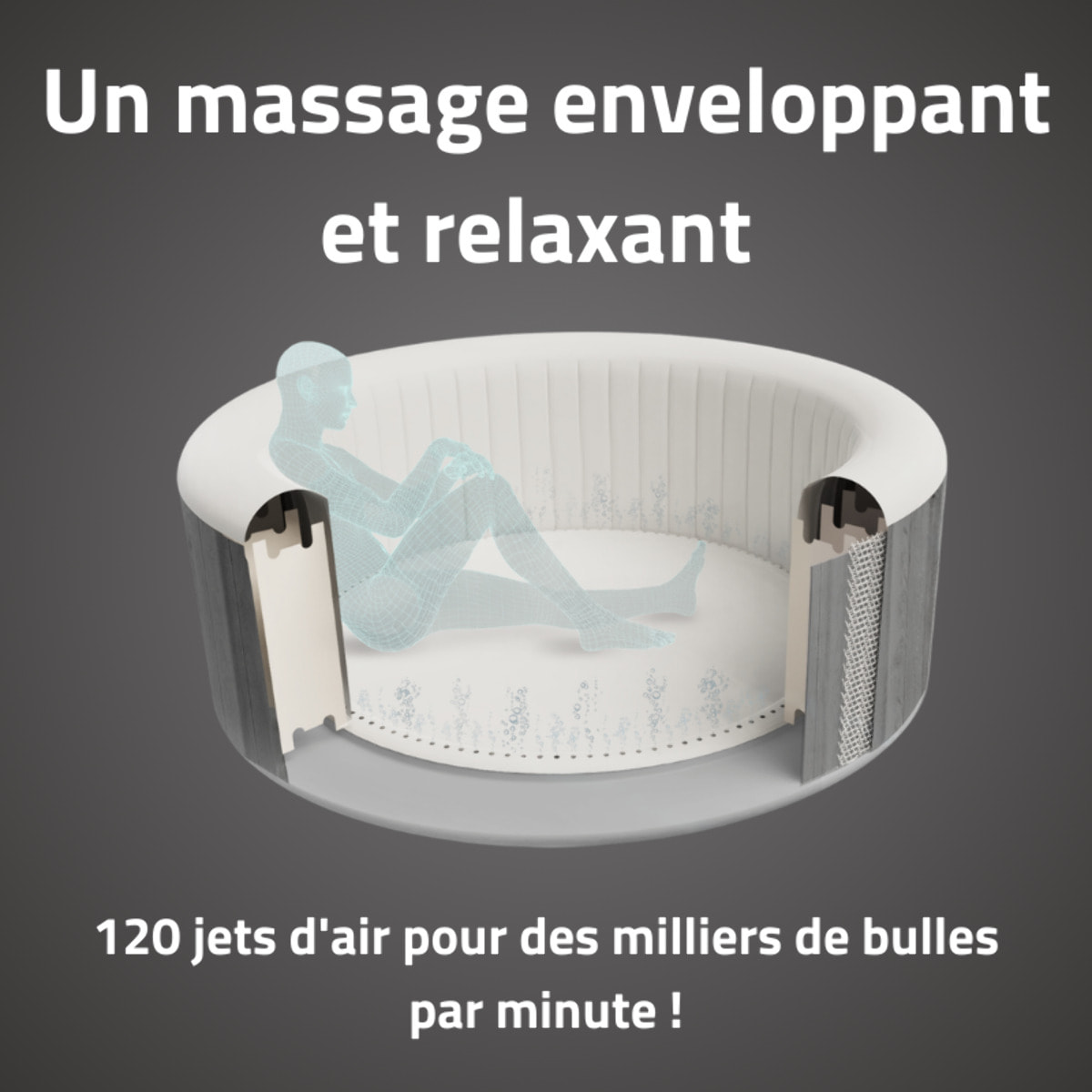 Bestway Spa gonflable rond Lay-Z-Spa Fiji AirJet 2-4 personnes