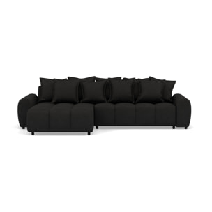 Adelaide - canapé d'angle réversible 4 places en tissu texturé - Noir