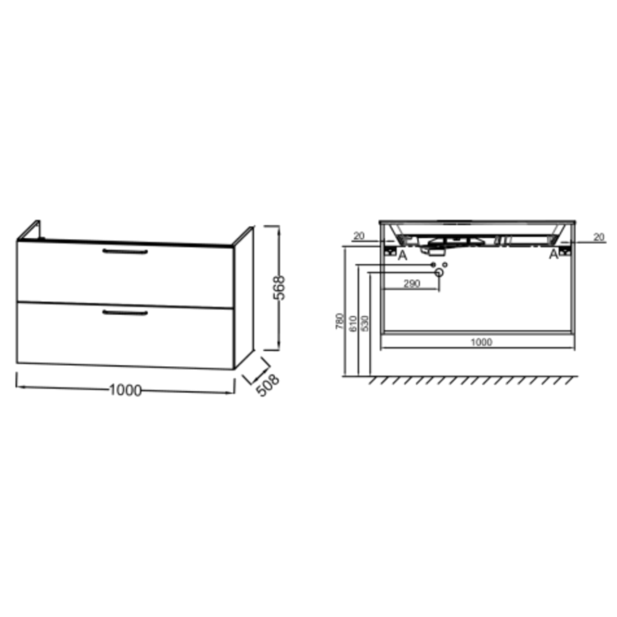 Meuble simple vasque 100 cm JACOB DE LAFON Odéon Rive Gauche vert olivier