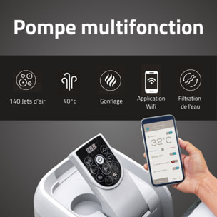 Bestway Spa gonflable rond Lay-Z-Spa Budapest AirJet avec WiFi 4-6 personnes