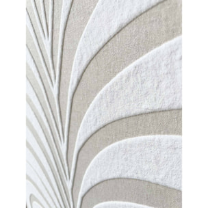 Cuadro Linen lino impresión 3D beige-blanco 93x63x4 cm