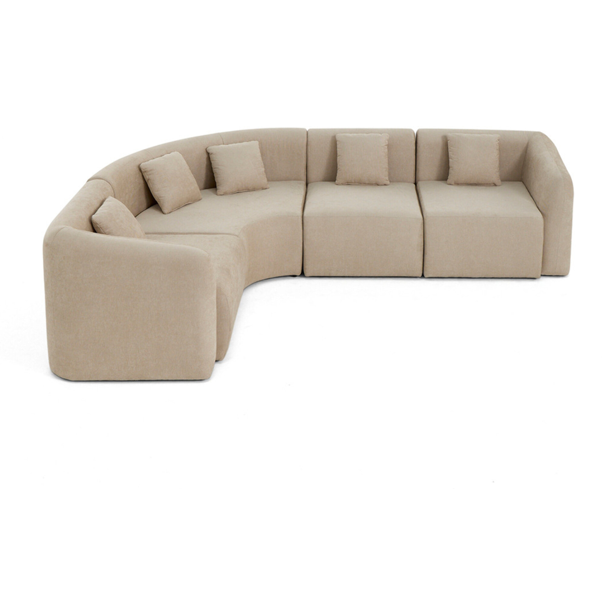 Ikare - canapé d'angle modulable réversible - 5 places - en tissu - Beige