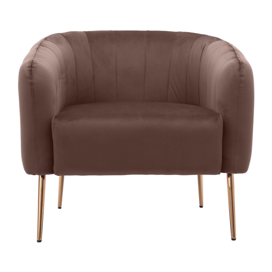 Poltroncina in velluto di design marrone