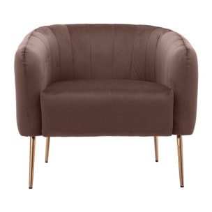 Poltroncina in velluto di design marrone