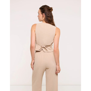 Top Chaleco Beige - Vari
